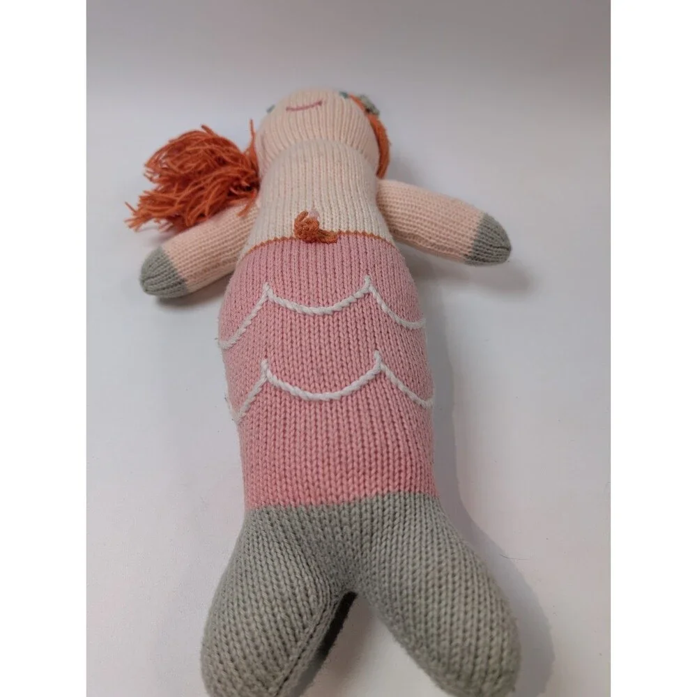 BLABLA Melody the Mermaid Knit Plush Doll Orange Hair 18” Soft Toy Pink Peru